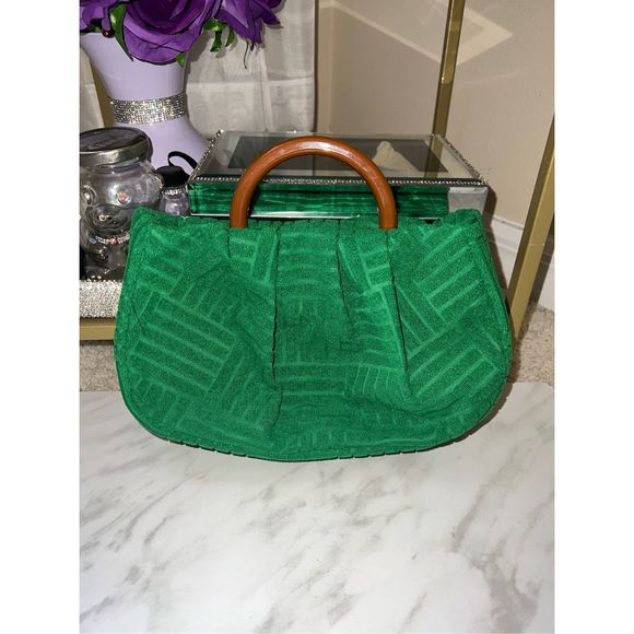 Green Jacquard Clutch Purse - Picture 1 of 3
